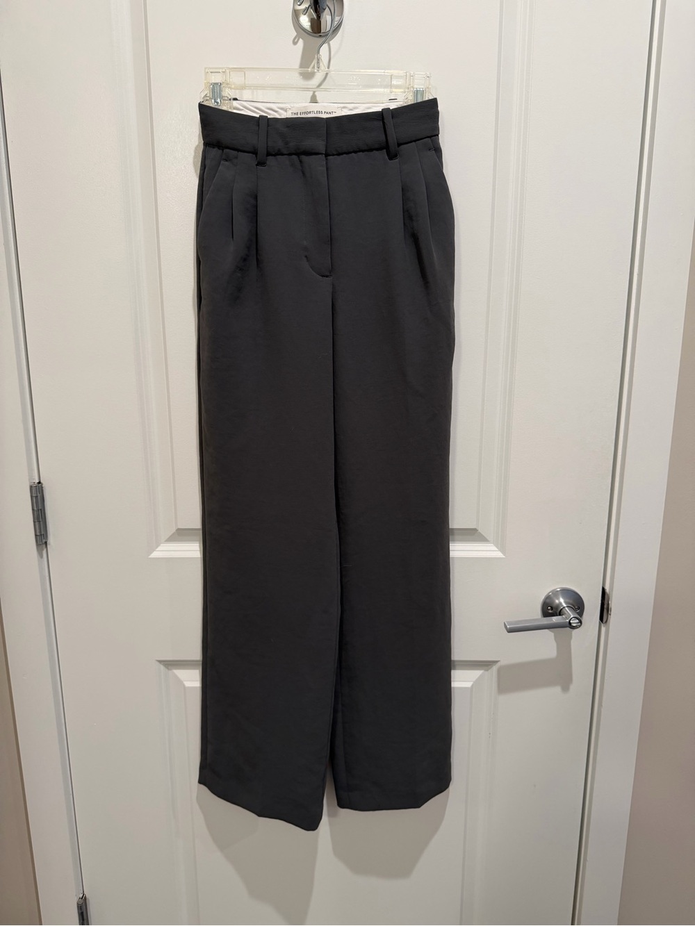 Aritzia Wide-Leg Effortless Pants — Charcoal Gray